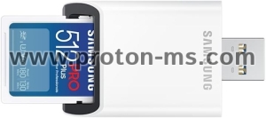 Memory card Samsung PRO Plus SD Card (2023), 512GB, USB reader, White