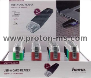 Hama USB card reader, USB 2.0, SD / microSD