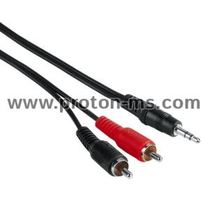 Connecting Cable, 3 RCA plugs - 3 RCA plugs, 5 m Hama