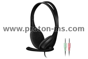 Headphones A4TECH HS-9, Stereo, 2 x 3.5 mm plug,  Black