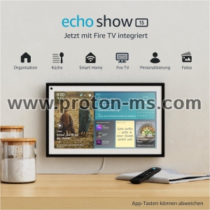 Смарт тонколона Amazon Echo Show 15, Сензорен екран, Fire TV, Черна