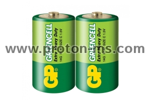 Zinc carbon battery GP  R14 14G-S2 GREENCELL  2 pcs. shrink  1.5V