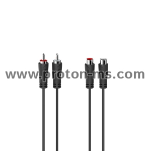 Audio Extension Cable HAMA 2 RCA Male Plugs - 2 RCA Female Jacks, 5.0 m