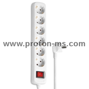 Power Strip HAMA 108833 ,6-way with switch 5m,white