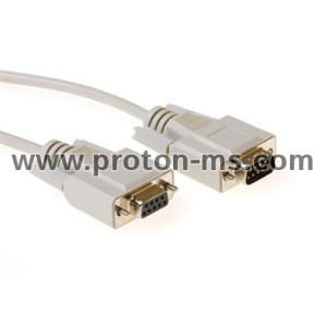 Cable ACT AK2309, 10m Serial 1:1 connection 9 pin D-sub male - 9 pin D-sub female