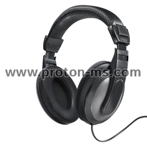 Hama "Shell" Headphones, Over-Ear, Long Cable (2 m), black