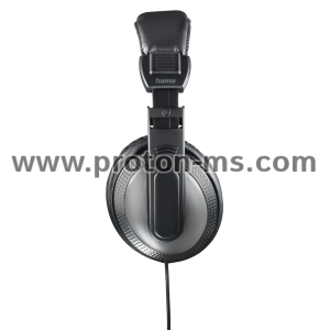 Hama "Shell" Headphones, Over-Ear, Long Cable (2 m), black