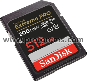 Memory card  SANDISK Extreme PRO SDHC, 512GB, UHS-1, Class 10, U3, 140 MB/s