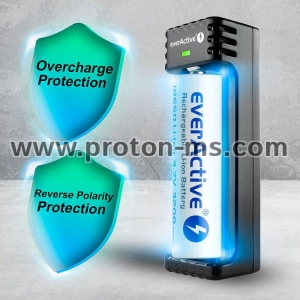 Зарядно устройство за LiIon батерии 3,7v CR18650,CR123,14500 1 гнездо USB micro LC-100 EverActive