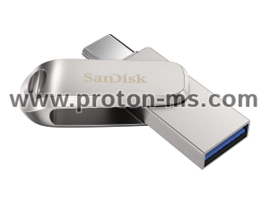 USB stick SanDisk Ultra Dual Drive Luxe, 256GB, USB 3.1 Gen 1, USB-C, Silver
