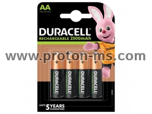 Rechargeable battery DURACELL R6 AA, 2500mAh NiMH, 1.2V, pcs. pack 1.5V
