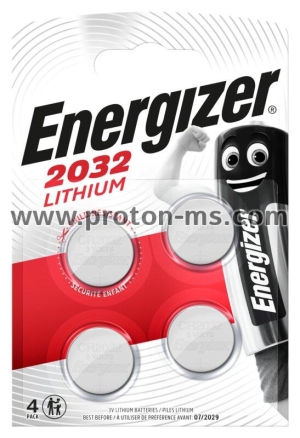 Lithium Button Battery ENERGIZER CR2032 3V 4pc./4pc./