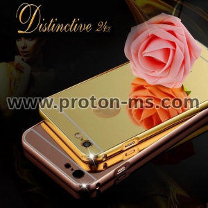 Луксозен Кейс за iPhone 7 / 8 Luxury Mirror Case Aluminum Metal Frame Plating Back Cover Phone Cases for iPhone