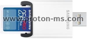 Memory card Samsung PRO Plus SD Card (2023), 256GB, USB reader, White