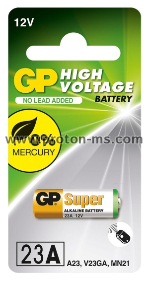 GP 12V alkaline battery 1pc. blister alarm A23