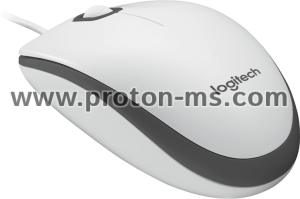 Wired optical mouse LOGITECH M100, USB, White