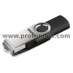 Hama "Rotate" USB Flash Drive, USB 2.0, 128 GB, 10 MB/s, black/silver