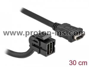 Keystone модул Delock, HDMI женско 110° - HDMI женско, Черен