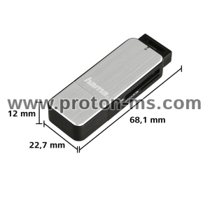 Hama USB 3.0 Card Reader, SD/microSD, silver 