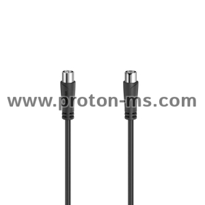Antenna Cable HAMA 205052, coax plug - coax socket, 1.5 m, 90 dB, black