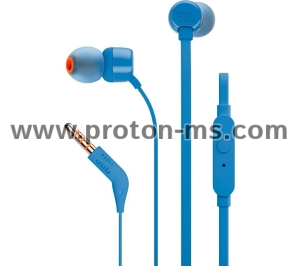 Headphones JBL T110, In Ear, Blue