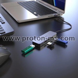 Поставка за лаптоп j5create JTS223, 4 портов USB-C хъб, Алуминиева