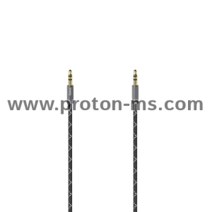 Аудио кабел HAMA, 3.5мм жак мъжко - 3.5мм жак мъжко, Метал, Позлатени конектори, 1.5м, Черен