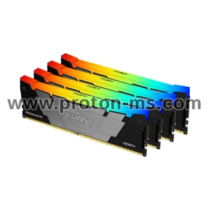 Memory Kingston FURY Renegade RGB 64GB (4x16GB) DDR4 3200MHz CL16 KF432C16RB12AK4/64
