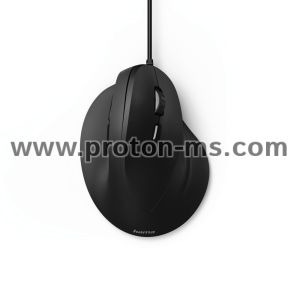 Жична ергономична мишка HAMA EMC-500, USB, 1000/1400/1800 dpi, Черен