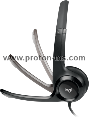 Слушалки с микрофон Logitech H390, USB, Черен