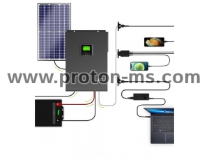 Соларен инвертор Off Grid конвертор с MPPT конролер и соларно зарядно 48VDC 230VAC 3000VA / 3000W чиста синусоида GREEN CELL