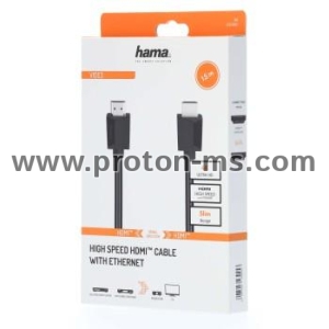 Hama High-Speed HDMI™ Cable, 4K, Plug - Plug, Ethernet, 1.5 m