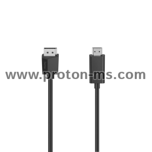 Кабел HAMA, DisplayPort мъжко - HDMI мъжко, Ultra-HD, 4K, 1.5м, Черен