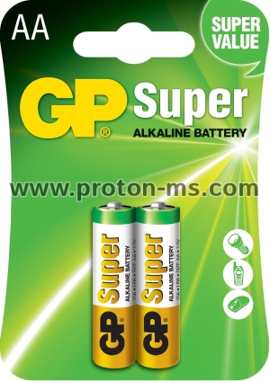 GP Alkaline battery  SUPER LR-6 AA /2 pcs./ 1.5V