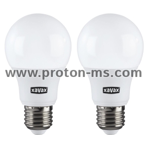 Xavax LED Bulb, E27, 806 lm Replaces 60W, Incand. Bulb, warm white, 2 Pcs