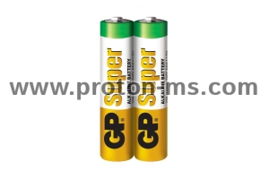 Алкална батерия GP SUPER LR03 AAA, 2 бр. в опаковка / shrink, 1.5V, GP24A