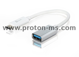 Cable JUCX05, USB-C plug - USB-A socket, USB 3.1, White