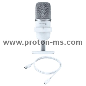 Настолен микрофон HyperX SoloCast, USB, Бял