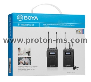 BOYA UHF Dual-Channel Wireless Microphone System BY-WM8 Pro-K1