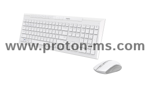 Wireless Keyboard Set RAPOO 8210M Multi mode, Bluetooth &2.4Ghz, White