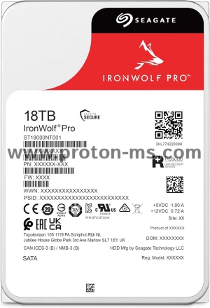 HDD SEAGATE IronWolf ST18000NT001, 18TB, 256MB Cache, SATA 6.0Gb/s