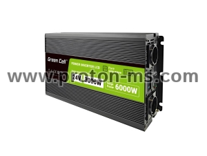 Инвертор GREEN CELL, 24/220V,  DC/AC, 3000W/6000W, INVGCP3000LCD  LCD Чиста синусоида