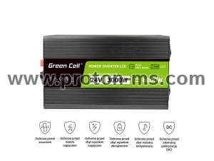 Inverter 24/220 V  DC/AC 3000W/6000W INVGCP3000LCD  LCD Pure sine wave GREEN CELL