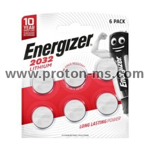 Lithium Button Battery ENERGIZER CR2032 3V 6pc./4pc./