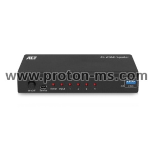 ACT 4K HDMI splitter, 1 in 4 out, EDID support