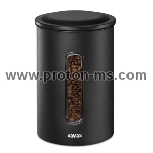 Xavax Coffee Tin for 1.3 kg Beans or 1.5 kg Powder, Airtight, Aroma-tight, black