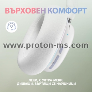 Геймърски слушалки Logitech, G735 RGB, Безжични, Bluetooth, Микрофон, Бели