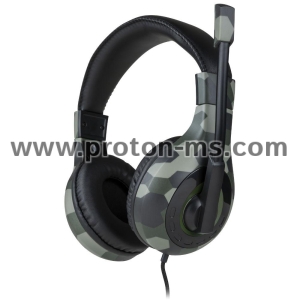 Геймърски слушалки Nacon Bigben Stereo Gaming Headset V1, Микрофон, Камуфлажно зелено