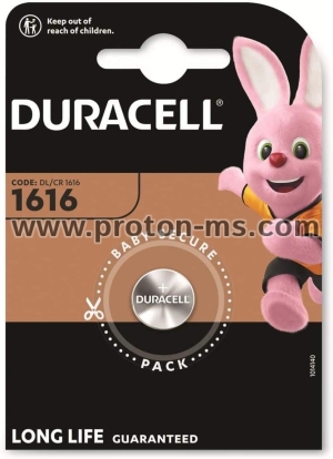 Бутонна литиева батерия DURACELL CR-1616, 3V