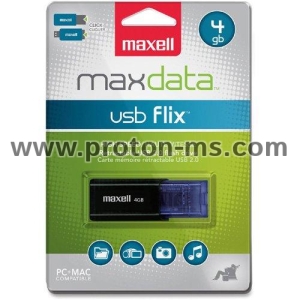 USB памет MAXELL FLIX, USB 2.0, 4GB, Черна
